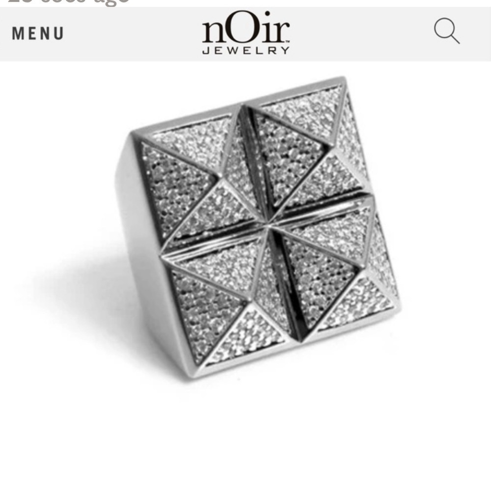 nOir Jewelry Geometric Silver Men's Ring